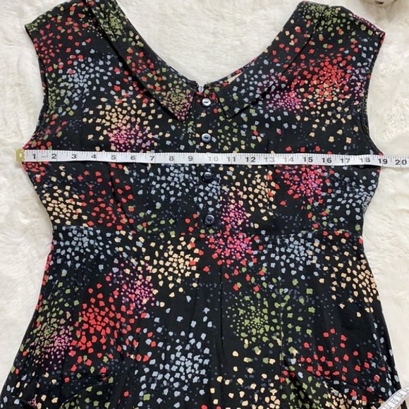 COPY - Anthropologie Tulle V Neck Retro Style Fireworks Mini Dress Black Size M… - Picture 8 of 13